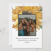 ひまわり写真枠モダン素朴な卒業 案内状 (裏面)