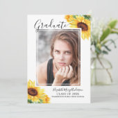 ひまわり写真水彩卒業発表 案内状 (スタンド正面)