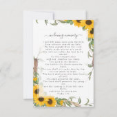 ひまわり写真葬儀記念祈りの言葉カード ノートカード (裏面)