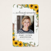 ひまわり写真葬儀記念詩カード (正面)