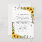 ひまわり写真葬儀記念詩カード サンキューカード (裏面)