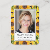 ひまわり写真葬儀記念詩カード 名刺 (裏面)