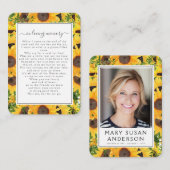 ひまわり写真葬儀記念詩カード 名刺 (正面/裏面)