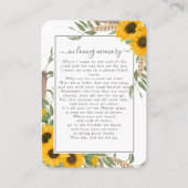 ひまわり写真葬儀記念詩カード 名刺 (正面)