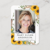 ひまわり写真葬儀記念詩カード 名刺 (裏面)