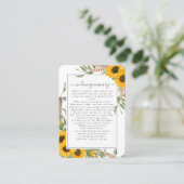 ひまわり写真葬儀記念詩カード 名刺 (スタンド正面)