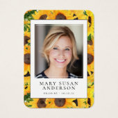 ひまわり写真葬式フローラ祈りの言葉カード (正面)