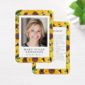 ひまわり写真葬式フローラ祈りの言葉カード (デスク)