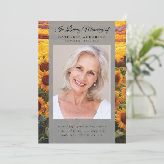 ひまわり写真追悼式プログラム 招待状 (スタンド正面)