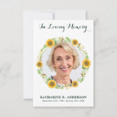 ひまわり写真追悼式悔やみや弔慰 サンキューカード (正面)