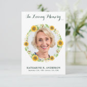 ひまわり写真追悼式悔やみや弔慰 サンキューカード (スタンド正面)