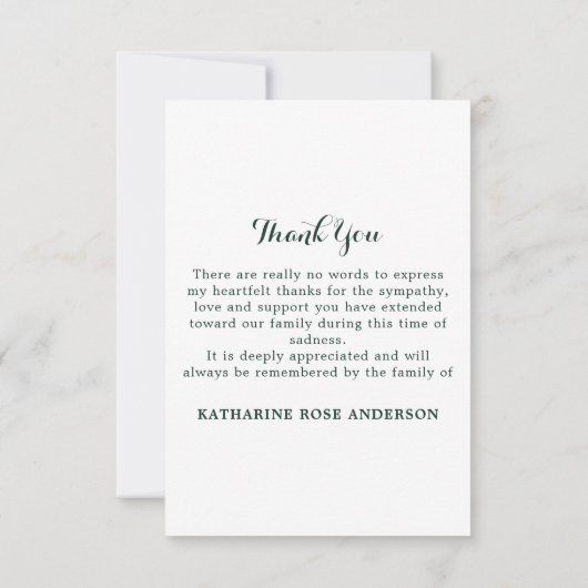 ひまわり写真追悼式悔やみや弔慰 サンキューカード (裏面)