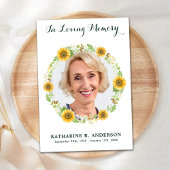 ひまわり写真追悼式悔やみや弔慰 サンキューカード