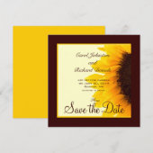 ひまわり写真 花柄 Save the Date カード (正面/裏面)