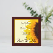 ひまわり写真 花柄 Save the Date カード (スタンド正面)