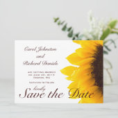 ひまわり写真 花柄 Save the Date カード (スタンド正面)