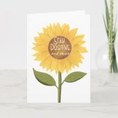 ひまわり前向きの精神的健康を維持し輝く カード (正面)