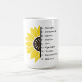 ひまわり勇気付けられる- Womのパワーワード コーヒーマグカップ (中央)