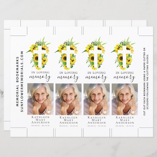 ひまわり十字写真記念しおり (正面/裏面)