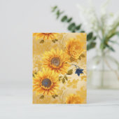ひまわり千代紙 ポストカード (スタンド正面)