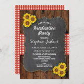 ひまわり卒業パーティウ素朴ッド招待状 招待状 (正面/裏面)