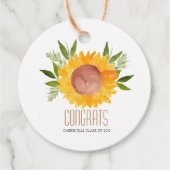 ひまわり卒業パーティーメッセージカード フェイバータグ (正面)