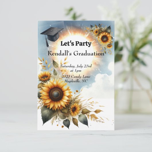 ひまわり卒業パーティー招待状 招待状 (スタンド正面)