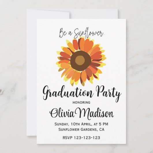 ひまわり卒業式に出場する 招待状 (正面)