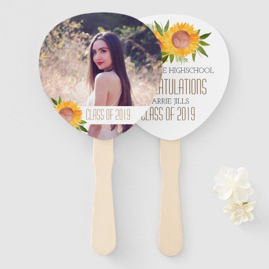 ひまわり卒業記念パーティーおめでとうファン ハンドファン (正面&裏面)