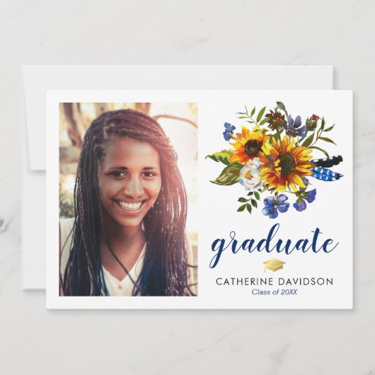 ひまわり卒業2025写真 招待状 (正面)