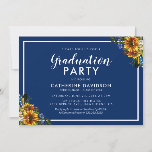 ひまわり卒業2025写真 招待状 (裏面)