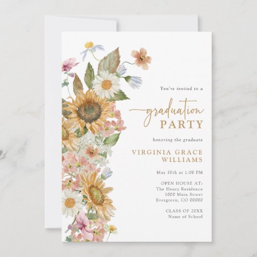 ひまわり卒業 招待状 (正面)