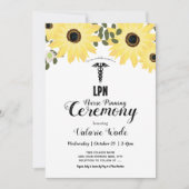 ひまわり卒業LPNナースピン留め式 招待状 (正面)