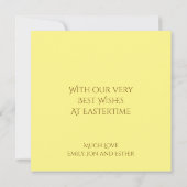 ひまわり卵のバスケットハッピーイースター黄 シーズンカード (裏面)