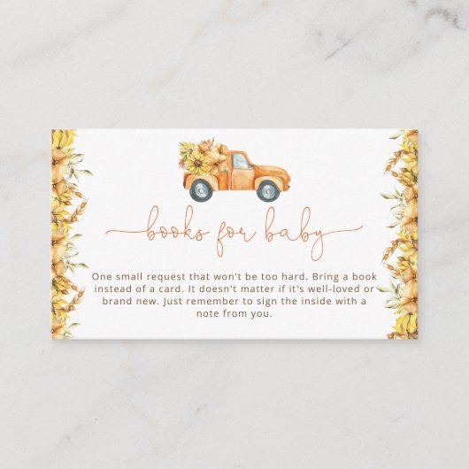 ひまわり及びカボチャの本ベビー挿入カード エンクロージャーカード (正面)