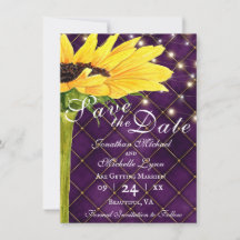 ひまわり及びストリングライト結婚オン紫