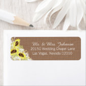 ひまわり及びレース素朴のラ結婚ベル ラベル (インサイチュ)