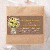 ひまわり及びレース結婚のラベル ラベル (インサイチュ)