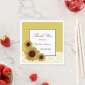 ひまわり及びヴィンテージレ結婚ース スタンダードカクテルナプキン (インサイチュ)