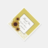 ひまわり及びヴィンテージレ結婚ース スタンダードカクテルナプキン (角)