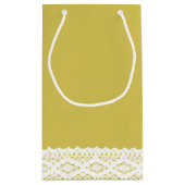 ひまわり及びヴィンテージレ結婚ース スモールペーパーバッグ (裏面)