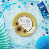 ひまわり及びヴィンテージレ結婚ース ペーパープレート (パーティー)