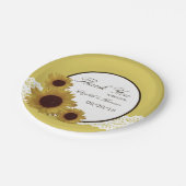 ひまわり及びヴィンテージレ結婚ース ペーパープレート (アングル)