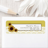 ひまわり及びヴィンテージレ結婚ース ラベル (インサイチュ)