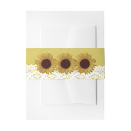 ひまわり及びヴィンテージレ結婚ース 招待状ベリーバンド