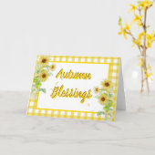 ひまわり及び格子状カスタム カード (黄色い花)