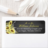 ひまわり及び結婚黒板ラベル ラベル (インサイチュ)