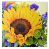 ひまわり及び青い休符 タイル (正面)