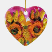 ひまわり及び黒鶏ハート セラミックオーナメント (裏面)