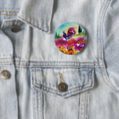 ひまわり及び黒鶏 缶バッジ (インサイチュ)